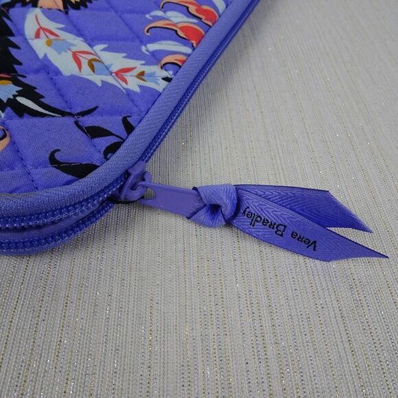 VERA BRADLEY Laptop Sleeve Case Factory Style MURAL GARDEN Floral Purple NWT $55 - Picture 6 of 8